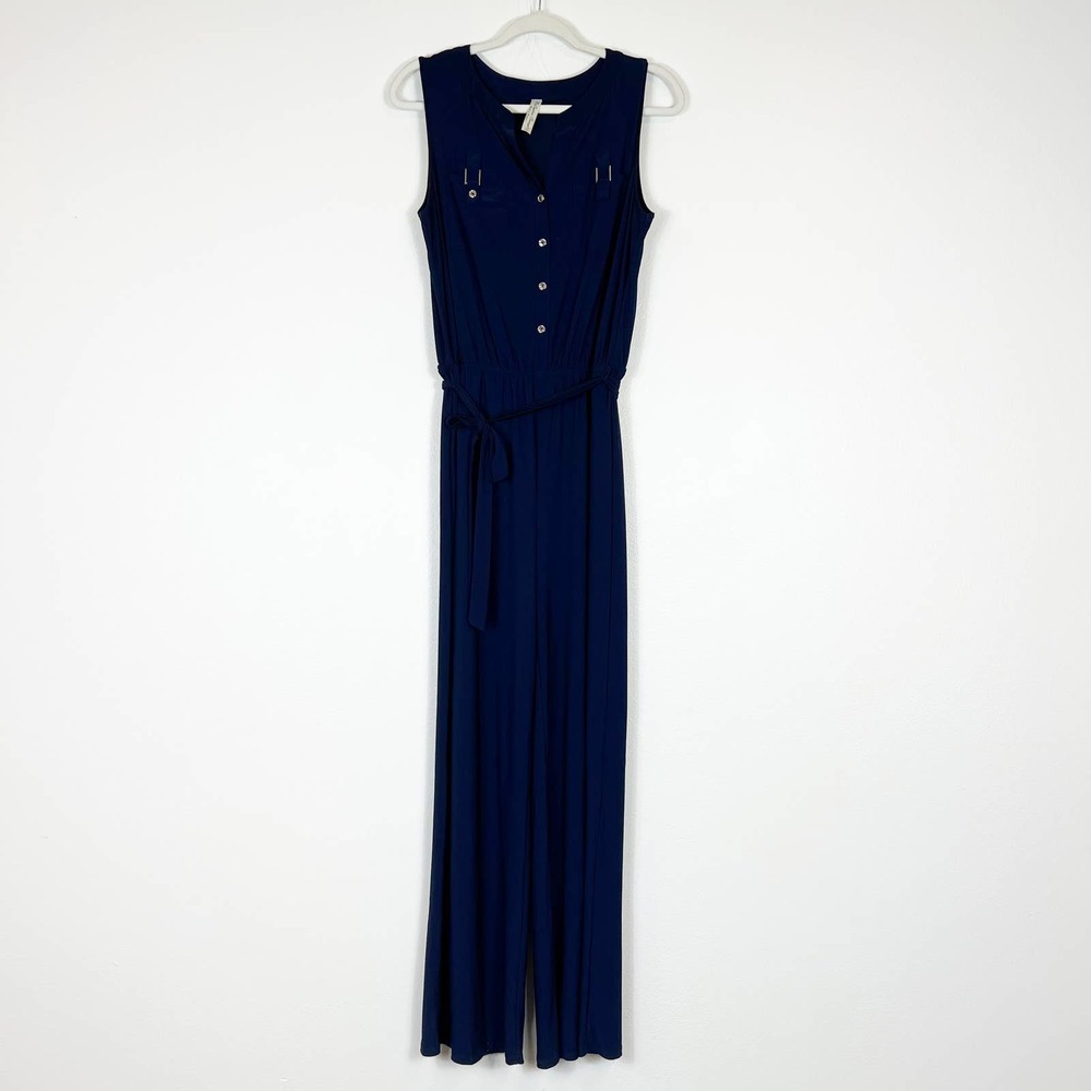 PerSeption Concept Jumpsuit Romper Sleeveless Navy Women's Size Medium